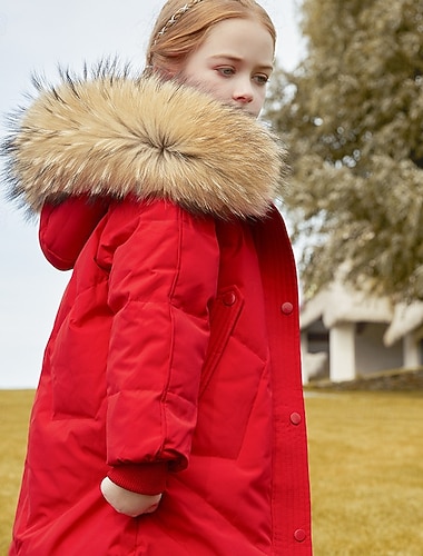  Lapset Tyttöjen Untuvatakki Puffer takki Yhtenäinen väri Urheilu Tasku Pidä Lämmin Tuulenpitävä ulko- Takki Päällysvaatteet 5-12 vuotta Talvi Musta Valkoinen Punastuvan vaaleanpunainen