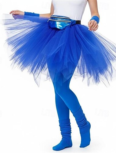  Ausgefallene Kostüme Tüllrock Tutu-Rock 1950er 1980er Geschichtet Geschwollen Neon Erwachsene Damen Halloween Karneval Party Leistung Ballett Verkleiden