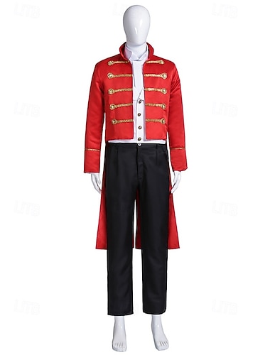  Costume élégant Veste de cirque Monsieur Loyal Rétro Vintage Victorienne Style militaire Adulte Homme Noël Halloween Carnaval Soirée Performance Mascarade Se déguiser