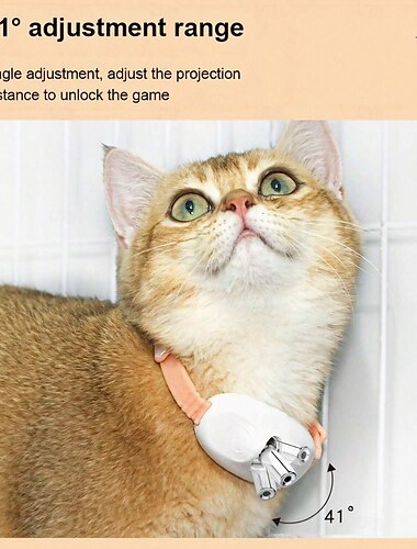  لعبة حيوانات أليفة ذاتية اللعب، طوق مطاردة ليزر LED ذكي، لعبة بدون استخدام اليدين لتسلية القطط وتخفيف التوتر