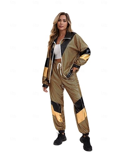  Retro / vintage Hipisowskie Dyskoteka Stroje Kurtka Krótkie spodnie Krótkie rękawy Dyskoteka Strój na bal maskowy Męskie Damskie Strój karnawałowy Bal maskowy Mardi Gras Codzienne Parada równości