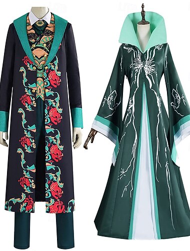  Hexe Fee Elphaba Paare-Kostüme Film Cosplay Kostüm Film Walpurgisnacht Cosplay for Herren Damen Erwachsene Halloween Karneval Leistung Comic-Konzert Anime Expo