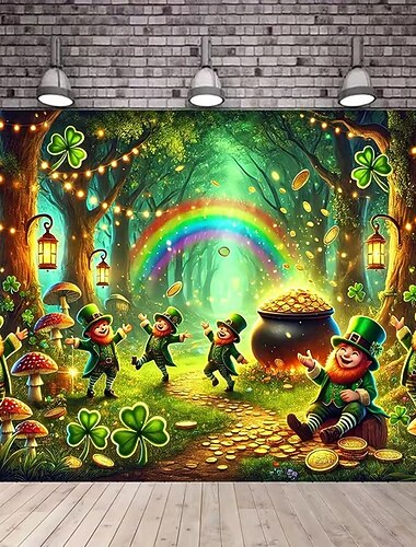 Szt. Patrik nap gobelin Bannerek Takaró Elf aranyos stílus Romantikus 3D Hálószoba Nappali Kollégium Tizenéves szoba Fali veranda Lakberendezés
