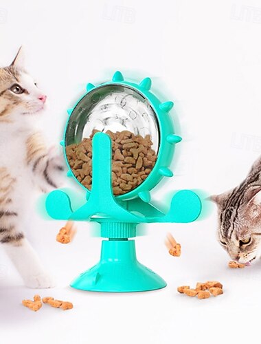  giocattolo per gatti, distributore di cibo con base a ventosa e foro anti-perdita, utilizzato per giocattoli interattivi per gatti e gattini in casa