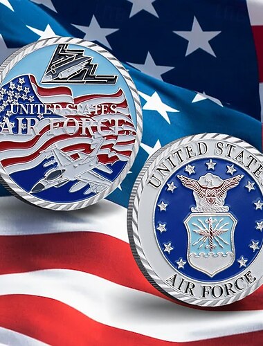  U.S. Air Force herdenkingsmunt – Verenigde Staten 250e verjaardag metalen uitdaging munt ijzeren kunst verzamel militaire badge patriottisch souvenir geschenk voor veteranen en luchtmachtpersoneel