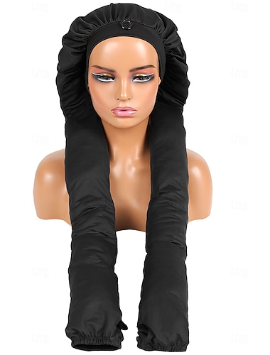  Høyelastisk issilkestoff for kvinner, langflettet sovehette, designet for å beskytte lange fletter, forhindrer floker og sparer tid for kvinner