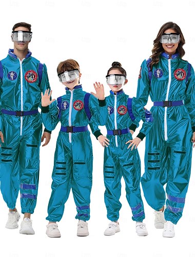  Paare Ausgefallene Kostüme Overall Onesies Astronaut Cosplay Kinder Erwachsene Unisex Halloween Karneval Party Leistung Verkleidung für Schulveranstaltungen Verkleiden