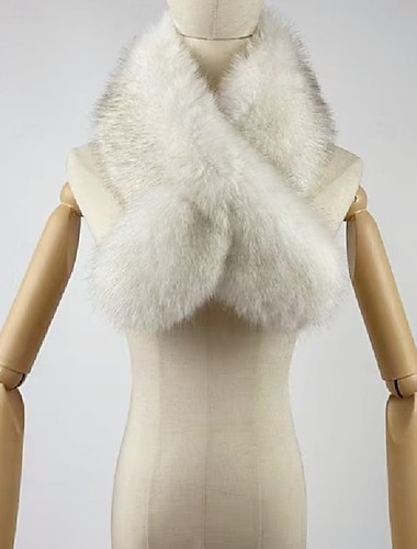  Pelssjal Sjal til kvinner Elegant Ermeløs Polyester Bryllup Wrap Med Ren Farge Til Fest Høst