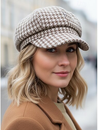  Dámská polyesterová čepice s pepito vzorem – elegantní vintage design, více barev, stylová a pohodlná pro každodenní nošení