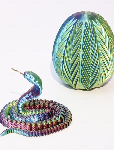  Ovos de Páscoa impressos em 3D com cobra dentro, ovos fofos com engrenagem giratória e cobras de cristal impressas em 3D para brincar de fidget, decoração para escritório em casa, brinquedos de cobra
