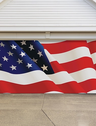  patriotisches Banner mit amerikanischer Flagge zum 250. Jahrestag der USA, ideal als Dekoration für Garagentore im Außenbereich, z. B. für den 4. Juli, den Unabhängigkeitstag (7 x 16 Fuß).