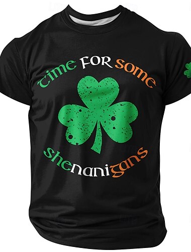 St. Patrick's Day Zeit für einige Streiche T-Shirt Lustiges Irisches Shamrock Grafik Tee Männer Grün Weiß Orange Feiertagsoberteil Schwarzes Bekleidung S M L XL XXL XXXL
