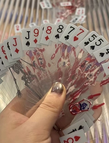  Karty do gry z przekrojem ciała człowieka, kreatywna zabawka łagodząca stres z wzorem szkieletu, przezroczyste plastikowe karty do gry, zmywalne. Karty do gry z przekrojem ciała człowieka