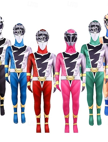  Mektige helter Kishiryu Sentai Ryusoulger Bodysuits Kostymer for Herre Dame Gutt Barne Voksne Maskerade Fest Ytelse