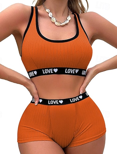  Damen Sexy Dessous BH RückenfreiNightwearNylon Lässig Outdoor Einfarbig Mode Sportlich Orange Braun Grün Frühling & Sommer Herbst Winter