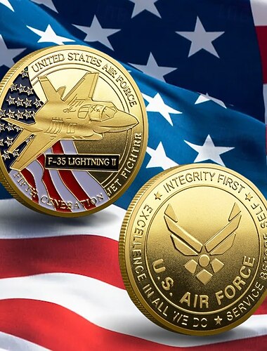  Памятная монета ВВС США – Металлическая военная монета на 250-летие США коллекционная военная значка из железного искусства патриотический сувенирный подарок для ветеранов и летчиков