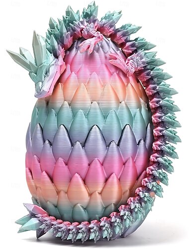  Uova di drago pasquali stampate in 3D con drago all'interno: decorazioni da tavolo fantasy, giocattoli stampati in 3D per bambini &adulti – decorazione unica per la scrivania &da collezione –