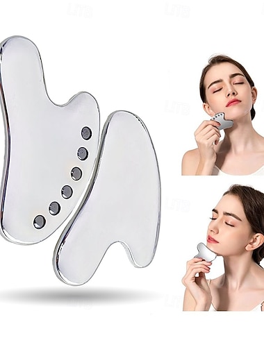  magnetisk gua sha verktøy rustfritt stål skraper ansiktsmassasje ansiktsløftning hudoppstramming avkjøling metallkontur redusere hevelser