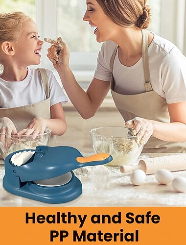  2-in-1 dumplingmaker voor volwassenen en kinderen, dumplinghuidmaker, dumplingvormen, handmatig gereedschap voor het maken van dumplings, gelukkig &makkelijk te maken dumplings voor nieuwjaars