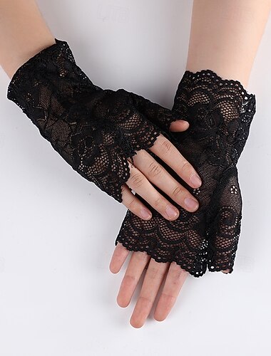  Elegant Årgang De livlige 20-årene Hansker Kveldshansker Den store Gatsby Blonder Kostyme Dame Karneval Maskerade Avslappet Karneval Voksen Hansker Alle årstider