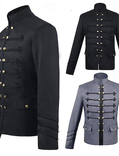  Retro / vintage Rokokoo Päälystakki Naamiaisasu Sirkus takki Pitkähihainen Prinssi Aristokraatti Naamiaispuku Miesten Karnevaali Naamiaiset Juhla Aikuisten Takki Syystalvi