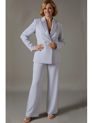  Per donna Abiti da 2 pezzi Due Pezzi Cocktail Ufficio Lavoro Elegante Semplice Formale Manica Lunga Bavero classico Doppiopetto