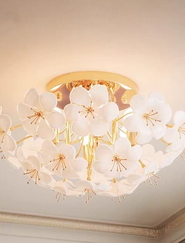  4 lumières 6 lumières 45 cm conception avec îlot Luminaires de Plafond Métal Verre Électroplaqué Contemporain 110-120V 220-240V