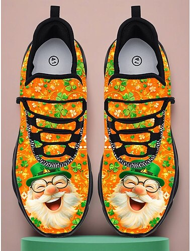  Herren Lässig Stoff Bequem Rutschfest Atmungsaktiv Schnürung Orange Sommer Frühling Herbst