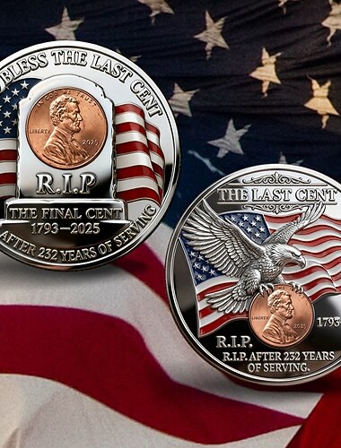  Den siste cent-minnemynten i metall 1909–2025 Lincolns siste cent-minnemynt, penny-minnemynt, historisk «siste utgave», hyllest til samlere og gaveide for historieelskere og myntsamlere.
