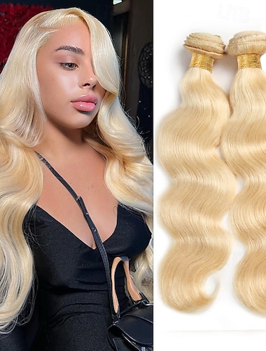  613# menselijk haar blond haar 2 bundels body wave menselijk haar bundels 10-28 inch