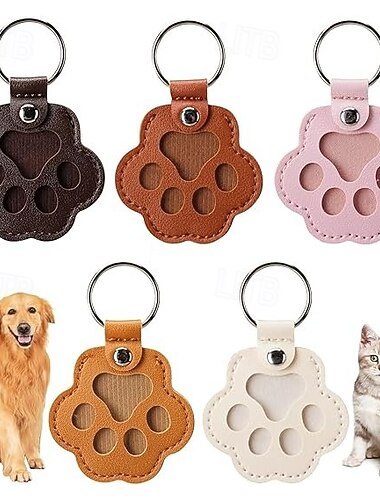  Portachiavi in pelle a forma di zampa di animale domestico, 5 pezzi, portachiavi porta peli di animali domestici, portachiavi ricordo in pelliccia a forma di zampa di cane e gatto, regalo commemorativo per gli amanti degli animali domestici
