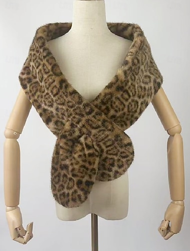  Pelssjal Sjal til kvinner Elegant Ermeløs Polyester Bryllup Wrap Med Fjær / pels Til Fest Høst