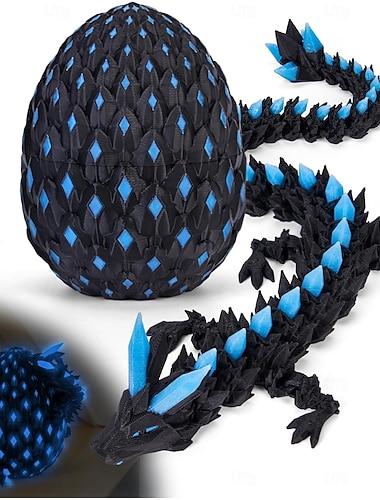  Ostereier: 3D-gedruckte Dracheneier, die im Dunkeln leuchten, bewegliche Drachenspielzeuge, coole Dino-Fidget-Toys, Dinosaurier-Eier, Strumpffüller für 4-6, 5-7, 8-12 Teenager, Mädchen, Kinder, Jungen