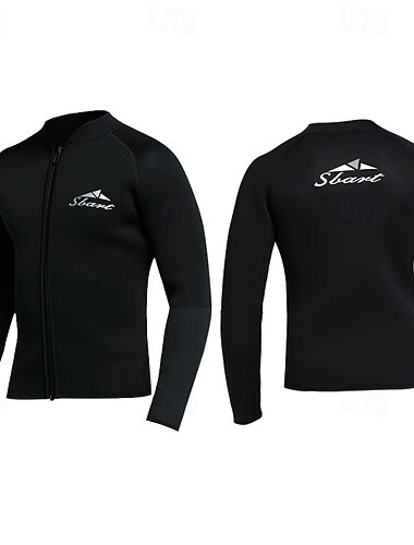  muta da sub in neoprene da 1,5 mm da uomo, giacca anti-eruzione cutanea elasticizzata, manica lunga, surf, snorkeling, immersioni, invernale