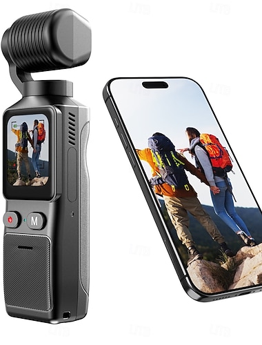  4k hd 180 graders roterende linse anti-risting actionkamera med 1,9 tommers skjerm 2000 mAh batteri lett for vlogging &reise-vloggutstyr elegant design slitesterk konstruksjon innholdsskapere