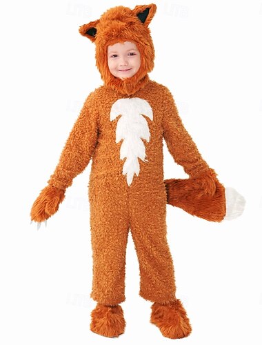  Dierenbandkostuum Carnavalskostuum 2026 Kigurumi-pyjama's Fancy kostuum Onesie-kostuum Dieren rode vos Warm leuke Style Comfortabel Capuchon Fleece Kinderen Jongens Voor meisjes Halloween Carnaval