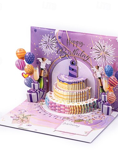  Geburtstagskarten, Feuerwerk, Pop-up-Torte, aufblasbare Lichter und Musik, alles Gute zum Geburtstag, Geschenkideen für Frauen, Männer, Mütter und Kinder