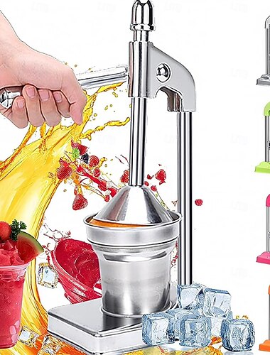  Handpresse aus Gusseisen, manuelle Zitronenpresse aus Edelstahl, robuste Tisch-Zitruspresse für frischen Limonaden- und Orangensaft, leicht zu reinigen, für Haushalt und Küche