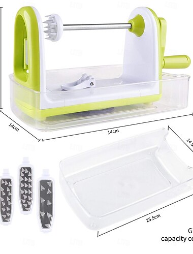  grønnsaksspiralizer 5-blads V-formet spiralskjærer i rustfritt stål grønnsakspastaspaghetti- og zucchini-nudler