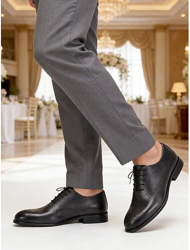  Elegante zwarte herenschoenen – stijlvol en comfortabel, perfect voor bruiloften, formele bijeenkomsten en speciale gelegenheden.