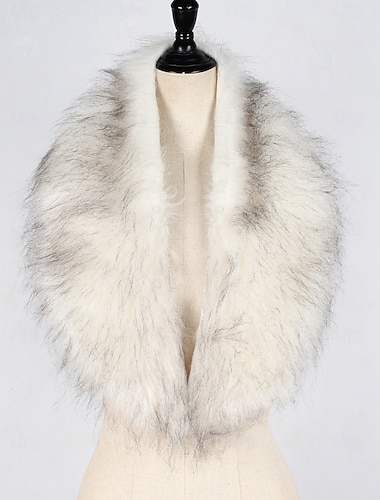  Pelssjal Sjal til kvinner Elegant Ermeløs Fuskepels Bryllup Wrap Med Ren Farge Til Fest Høst