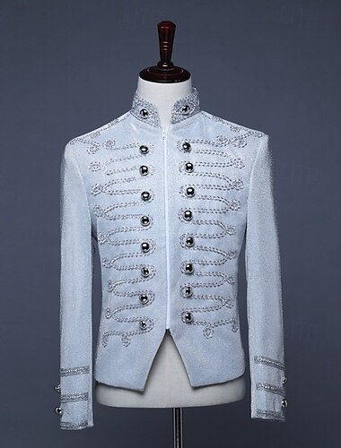  Retro / vintage Rokoko Płaszcz Bal maskowy Kurtka cyrkowa Długie rękawy Książę Arystokrata Strój na bal maskowy Męskie Karnawał Bal maskowy Wydarzenie / impreza Dla dorosłych Płaszcz Jesień i zima