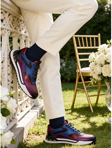  scarpe da ginnastica eleganti in pelle marrone da uomo: comode ed eleganti, ideali per matrimoni, abbigliamento casual ed eventi all'aperto