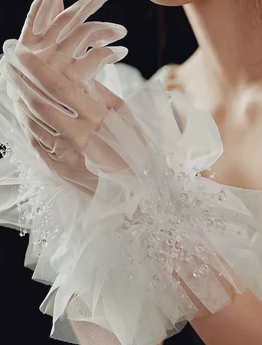  Térylène Longueur au poignet Gant Élégant Avec Couleur unie / Ornement Gants de Mariage / Fête