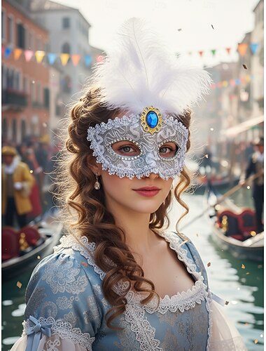  Kvinners grønn fjær venetiansk maskerade maske - Luksuriøst barokk krystallbelagt karneval kostyme tilbehør Venezia festival Mardi Gras og maskerade fester