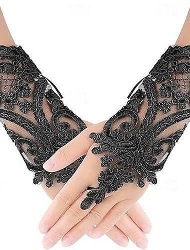  Térylène Longueur au poignet Gant Style Vintage / Luxe Avec Broderie / Couleur unie Gants de Mariage / Fête