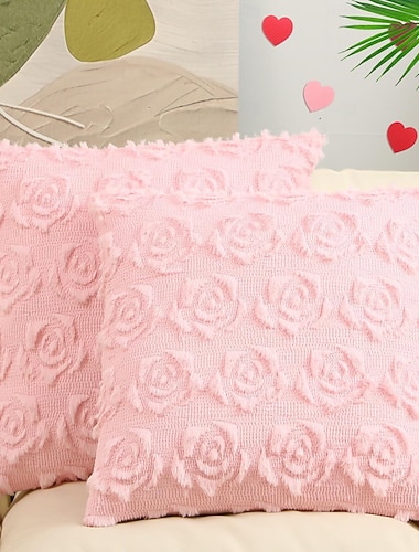  Różowa poszewka na poduszkę z nadrukiem 2D, bez wkładu, luksusowa poduszka na sofę, dekoracyjna poduszka na oparcie do biura w jednolitym kolorze, do salonu i sypialni