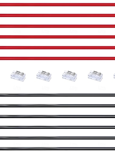  Lot de 6 connecteurs pour rubans LED SMD de 15 mm, 20 mm, 25 mm et 30 mm de large. Connecteurs transparents sans soudure à 2 broches pour rubans LED SMD 2835 et 5050 à double ou triple rangée.