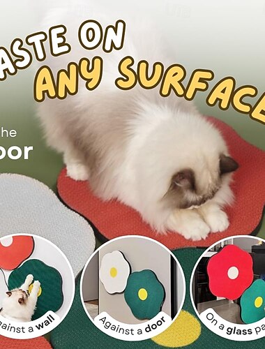  kattenkrabpaal wandkrabber van golfkarton met zelfklevend, krasbestendig design; vervangbare kattenmat