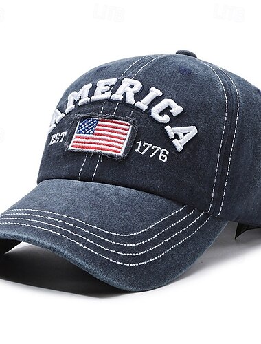  Amerikaanse vlag est 1776 hoed voor mannen vrouwen, grappige verstelbare katoenen geborduurde Amerikaanse vlag patriottische baseballpet, unisex verstelbare trucker pet